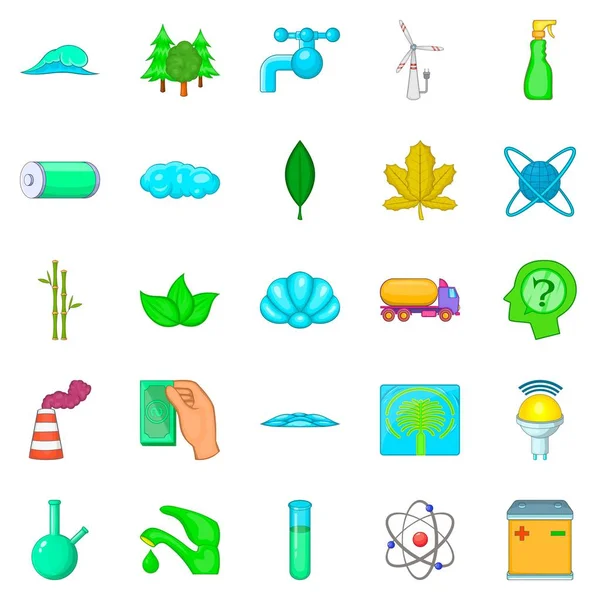 Su enerji Icons set, karikatür tarzı