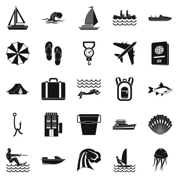 Su Icons set basit tarzı dinlenmek