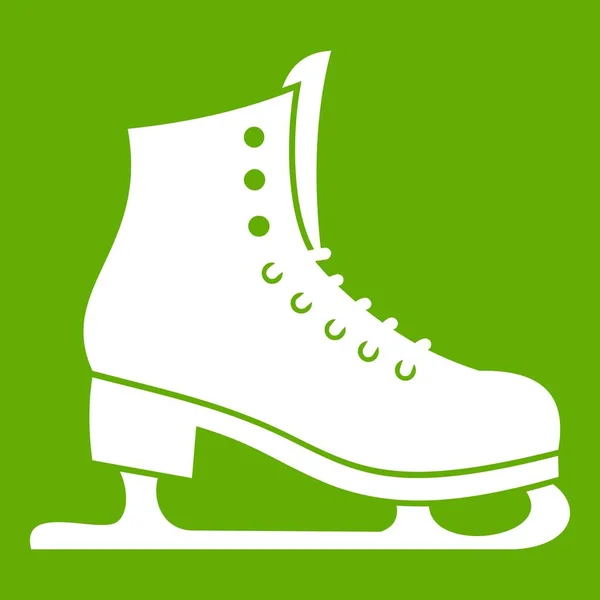 Skates ícone verde — Vetor de Stock