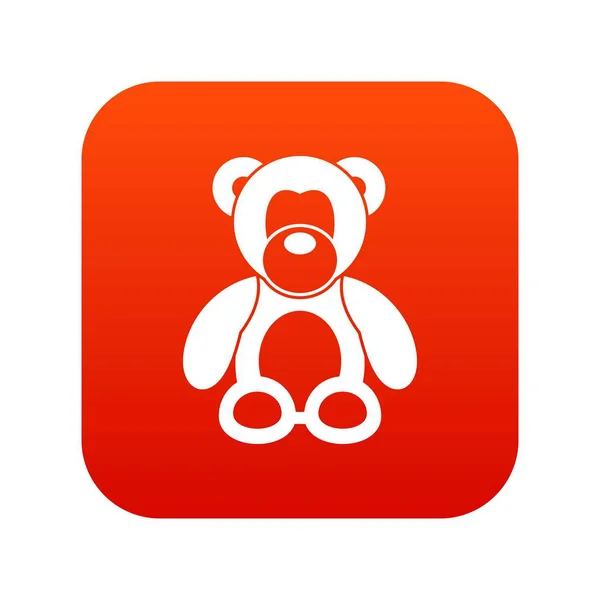 Teddybär Symbol digital rot — Stockvektor