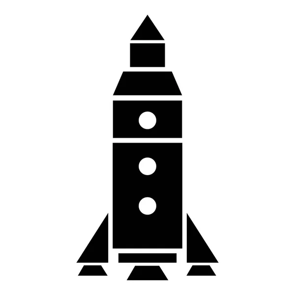 Raketenkunde-Ikone, schlichter schwarzer Stil — Stockvektor