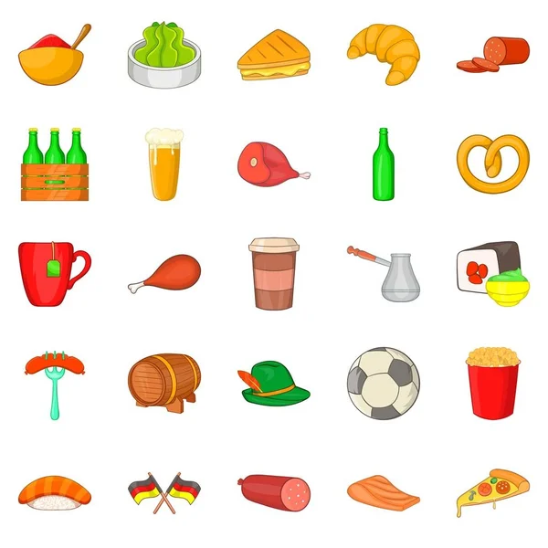 Alman bira Icons set, karikatür tarzı