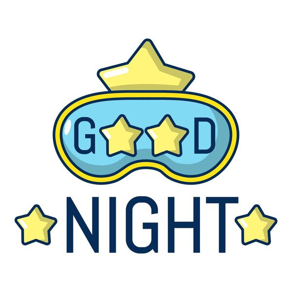 Good night icon, cartoon style