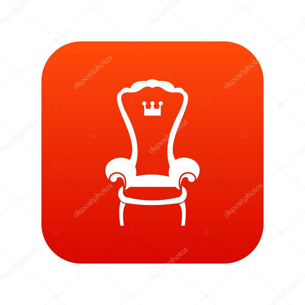 King throne chair icon digital red