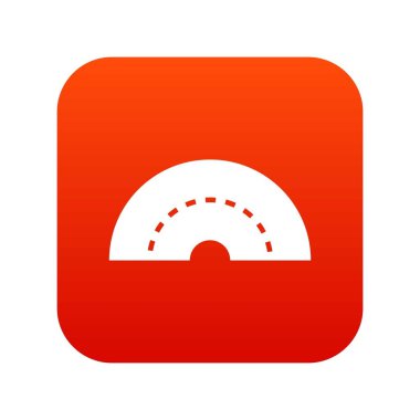 Yuvarlak dönüm yol simgesi dijital kırmızı