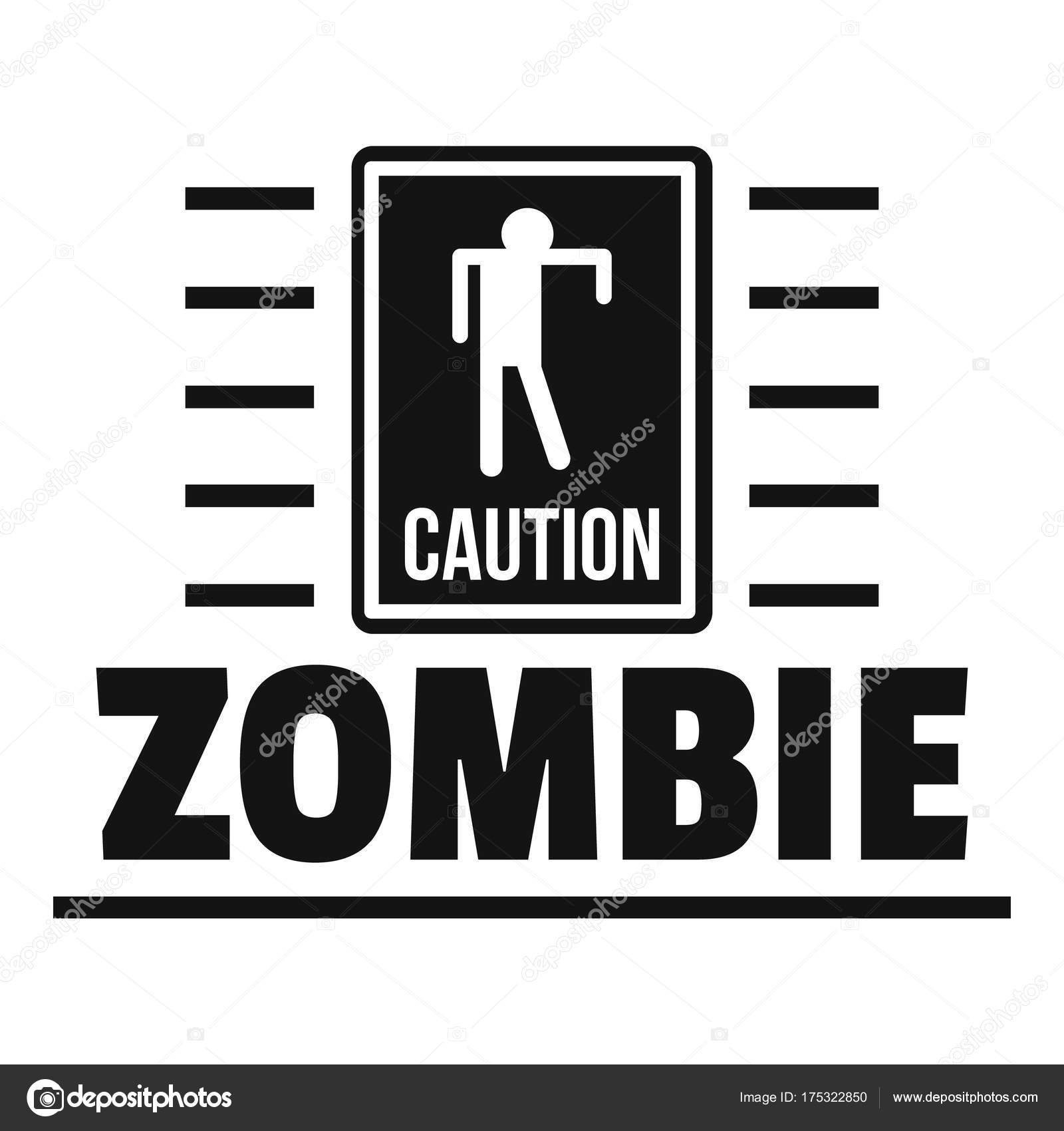  Logo  de danger  Zombie  simple style noir  Image 