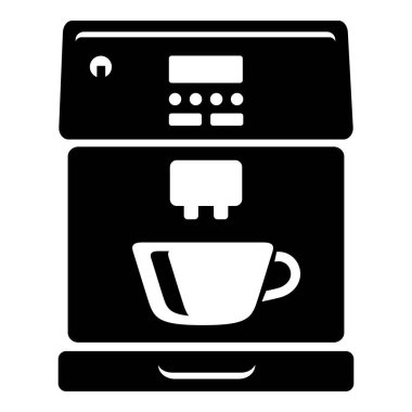 Kahve makinesi simgesini, basit siyah stil