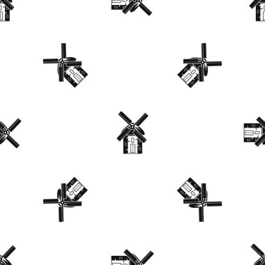 Değirmen desen sorunsuz siyah