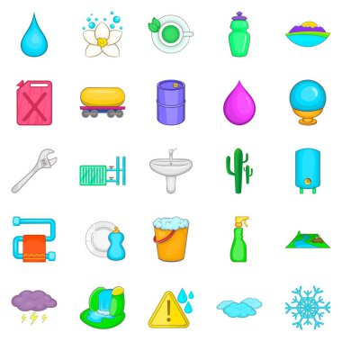 Isı iletken Icons set, karikatür tarzı