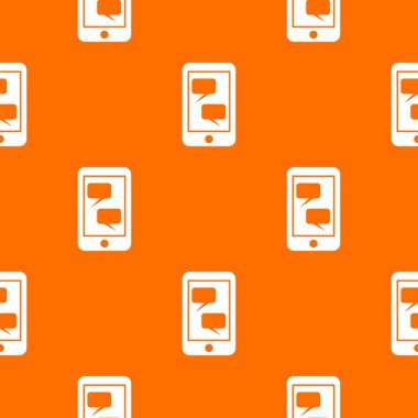 Smartphone ve konuşma kabarcıklar Dikişsiz desen