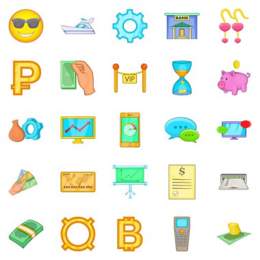 Aplenty Icons set, karikatür tarzı