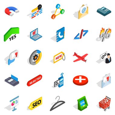 Durum Icons set, izometrik stili