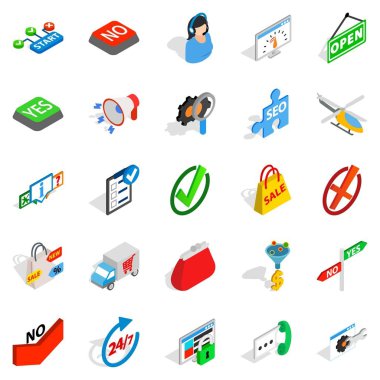 Firma Icons set, izometrik stili