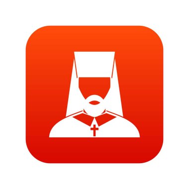 Ortodoks rahip simgesi dijital kırmızı