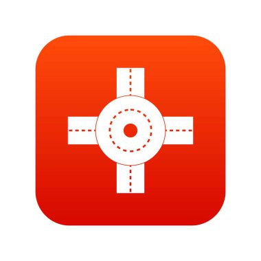 Büyük yol kavşağı simgesi dijital kırmızı