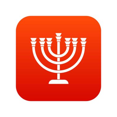 Yedi Kollu Şamdan simgesi dijital kırmızı