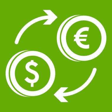 Euro dolar euro döviz simgesi yeşil