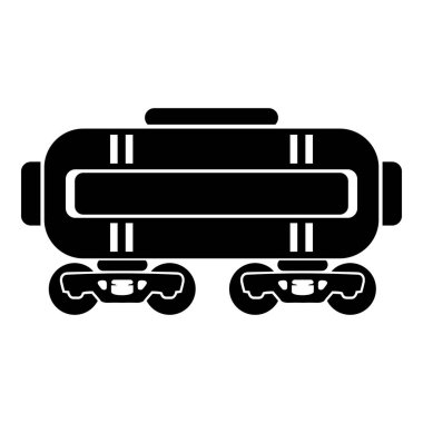 Tren petrol simgesi, basit siyah stil