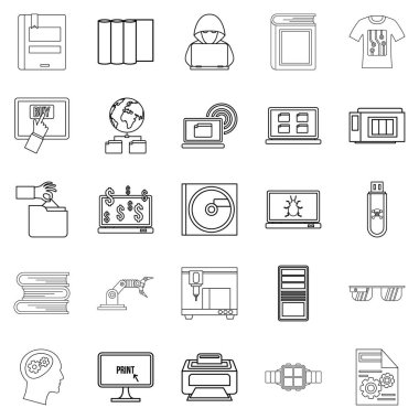 Bölüm Icons set, anahat stili