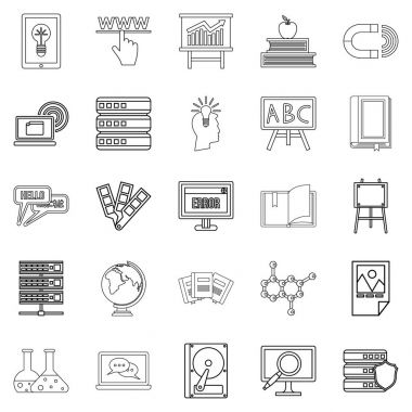 Günlük Icons set, anahat stili