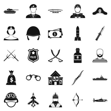 Silah Icons set, basit tarzı