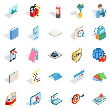 Kitapçık Icons set, izometrik stili