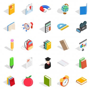 Yolu Icons set, izometrik stili