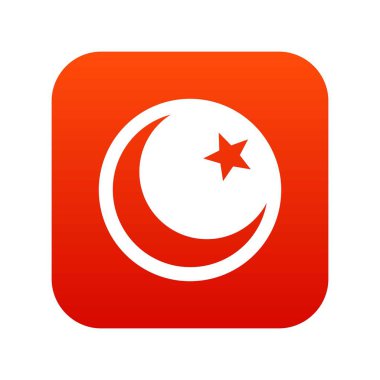 Hilal ve yıldız simgesi dijital kırmızı