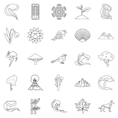 Icons set, anahat stili environ