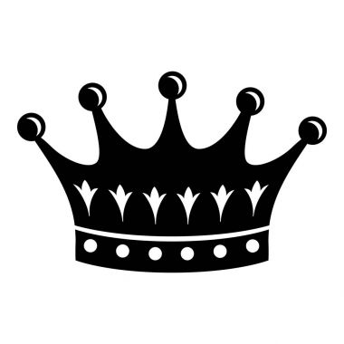 Taç simgesi, basit siyah stil