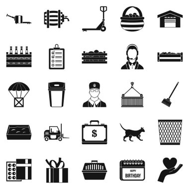 Göğüs Icons set, basit tarzı