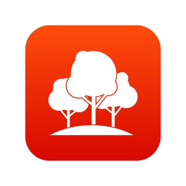 Orman ağaçları simgesi dijital kırmızı