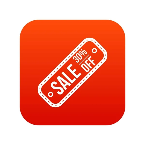 Verkoop tag 30 procent uit de digitale rood pictogram — Stockvector