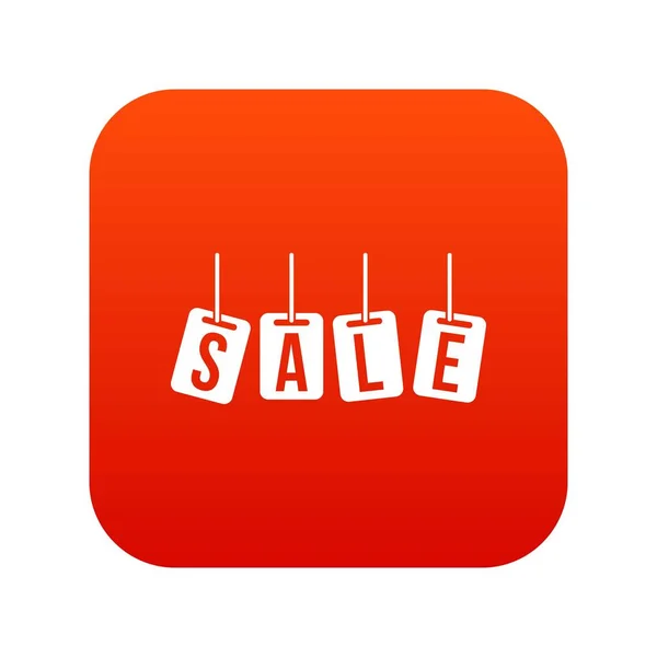 Ícone de etiquetas de vendas pendurado vermelho digital —  Vetores de Stock