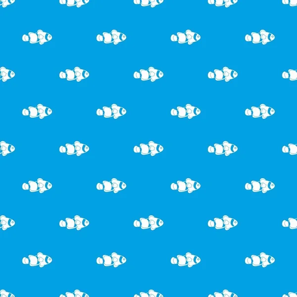 Fish clown pattern seamless blue — Stock Vector