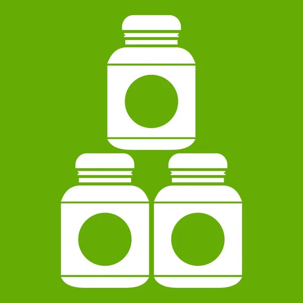 Deporte nutrición contenedores icono verde — Vector de stock