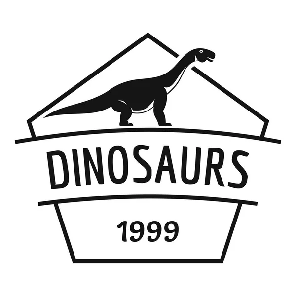 恐竜のロゴ、シンプルな黒のスタイル — ストックベクタ