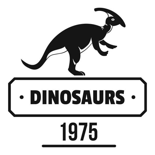 Dinosaurie ödla logotyp, enkel svart stil — Stock vektor