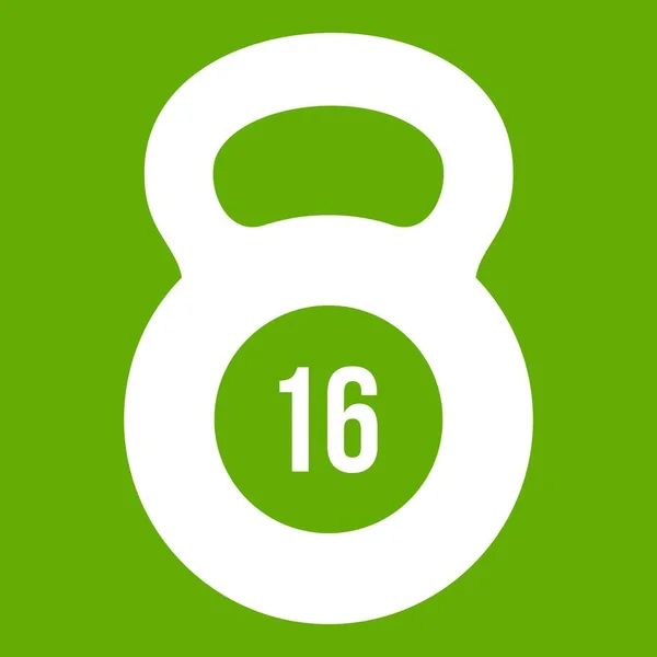 Icona kettlebell verde — Vettoriale Stock