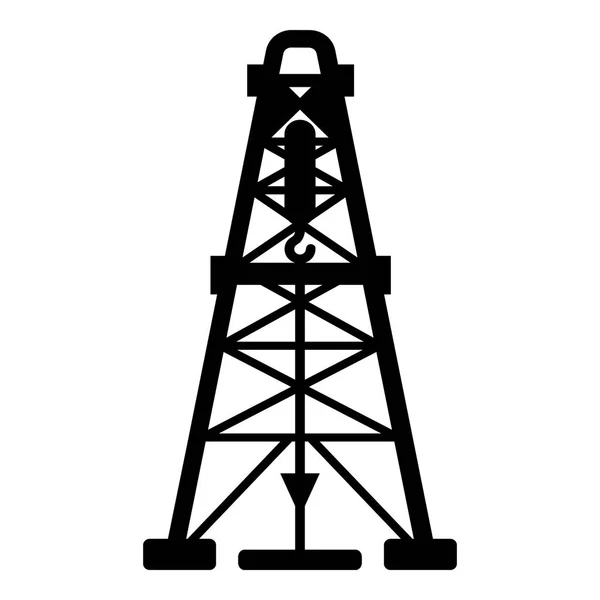 Ícone derrick óleo, estilo preto simples — Vetor de Stock