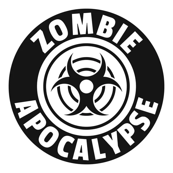 Zombi enfeksiyon logosu, basit siyah stil — Stok Vektör
