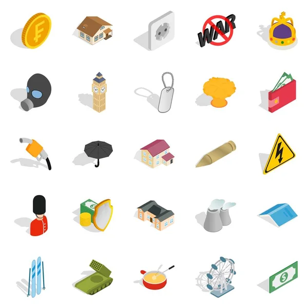 Winstgevende business iconen set, isometrische stijl — Stockvector