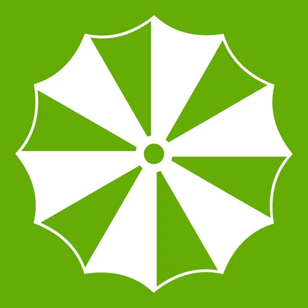 Parapluie rayé icône verte — Image vectorielle