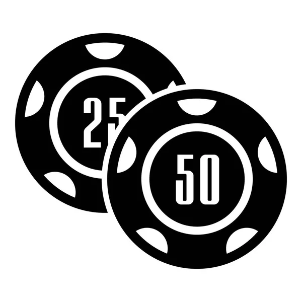 Casino çip simgesini, basit siyah stil — Stok Vektör