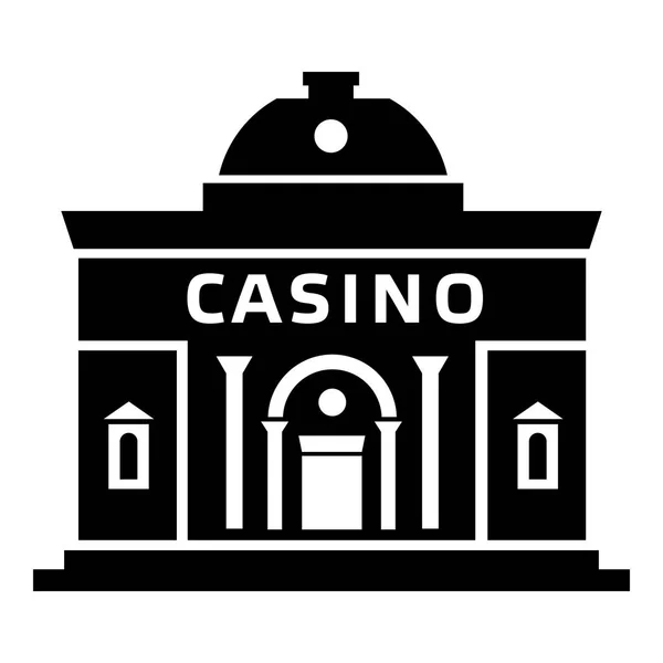 Casino building icon, simple black style — Stock Vector