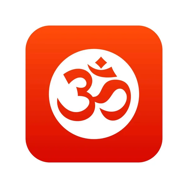 Símbolo Aum icono digital rojo — Vector de stock
