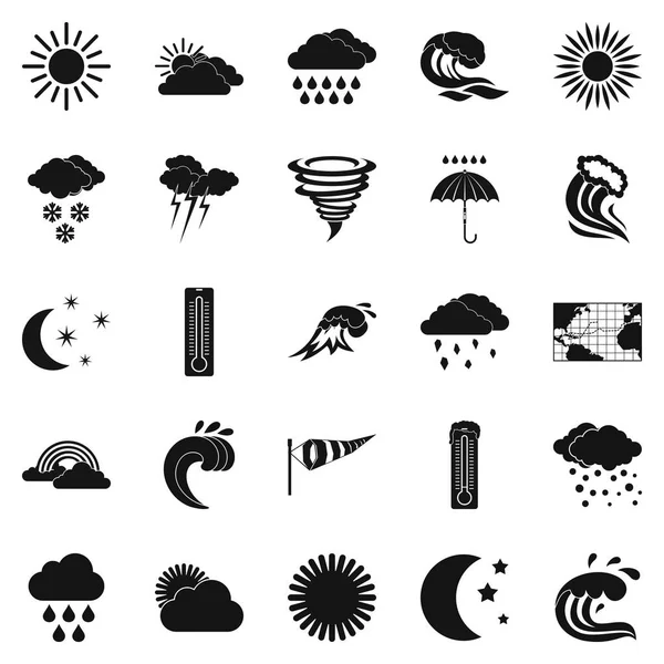 天气图标集，简单的样式 — 图库矢量图片