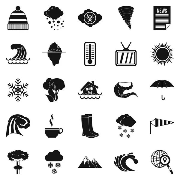 Conjunto de iconos Clime, estilo simple — Vector de stock