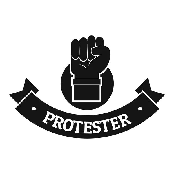 示威者手的标志, 简单的黑色风格 — 图库矢量图片
