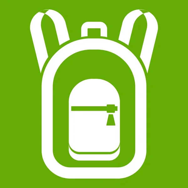 Mochila icono verde — Archivo Imágenes Vectoriales